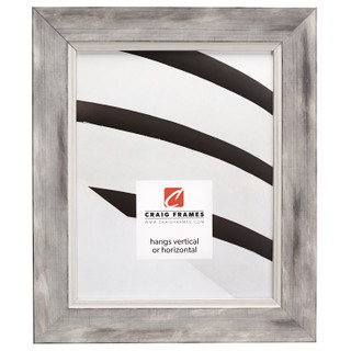 Aristocrat 1.625", Distressed White and Silver Picture Frame