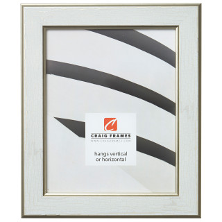 Crackle 1.5", Cracked White and Gold Picture Frame