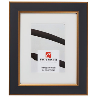 Crackle 1.5", Black and Gold Matted Picture Frame
