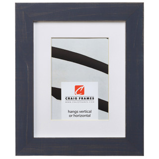 Jasper 1.5", Weathered Blue Matted Picture Frame