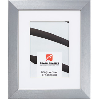 Modern Aesthetics 125 1.25", Brushed Silver Matted Picture Frame