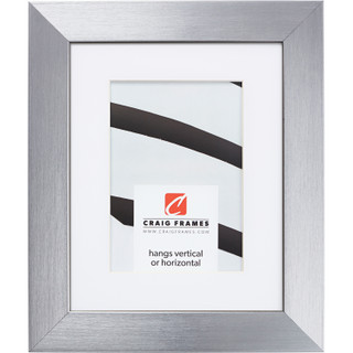Modern Aesthetics 150 1.5", Brushed Silver Matted Picture Frame