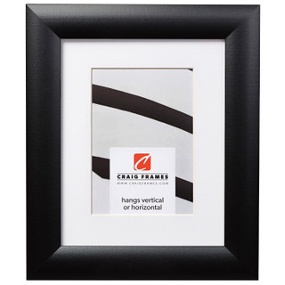 Contemporary Wide 1.625", Matted Gallery Black Picture Frame