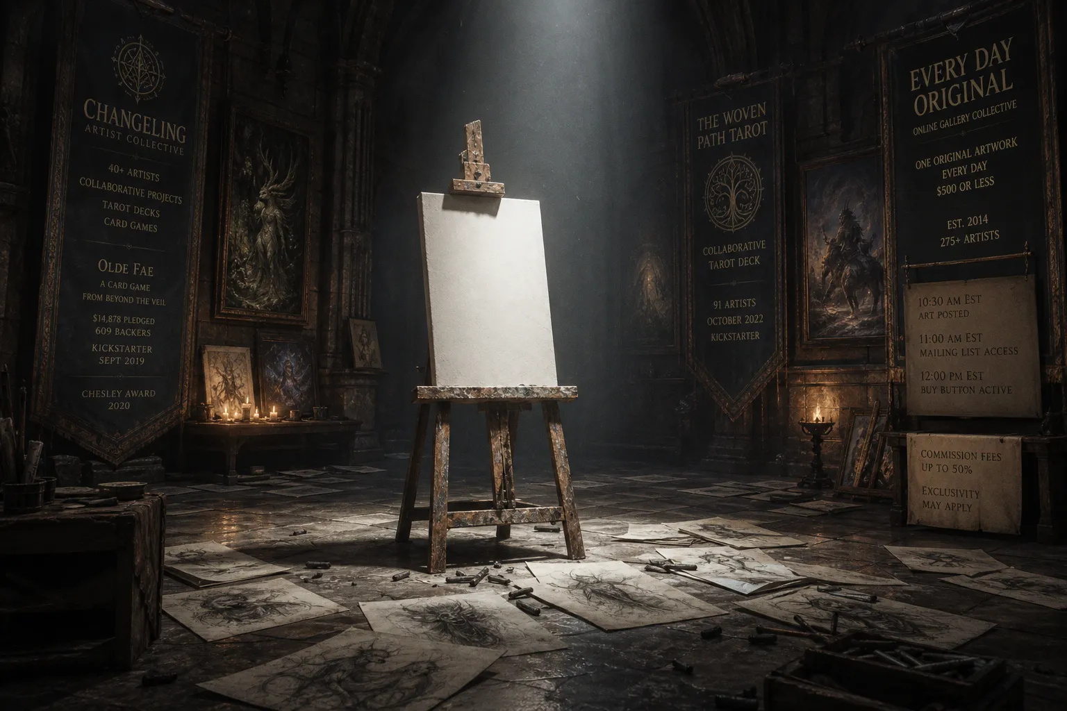 Collectives or independent auctions for fantasy illustrators