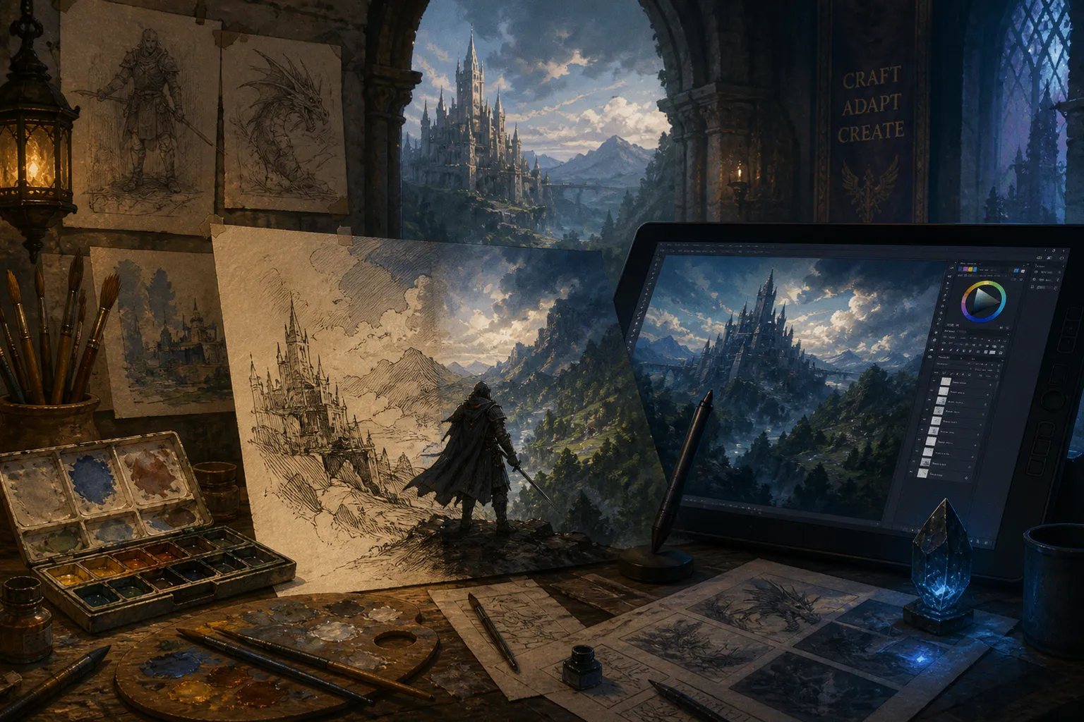 Digital painting vs traditional media for fantasy book covers
