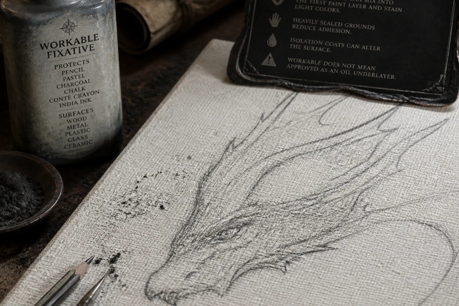 Graphite fixative under oil paint: when is it safe?