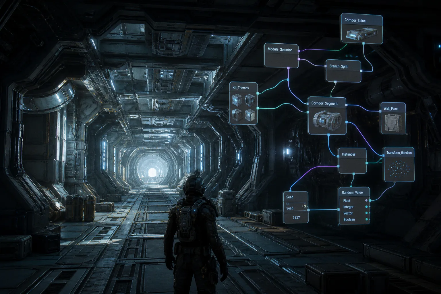 Kitbashing or procedural generation for sci-fi concepts?