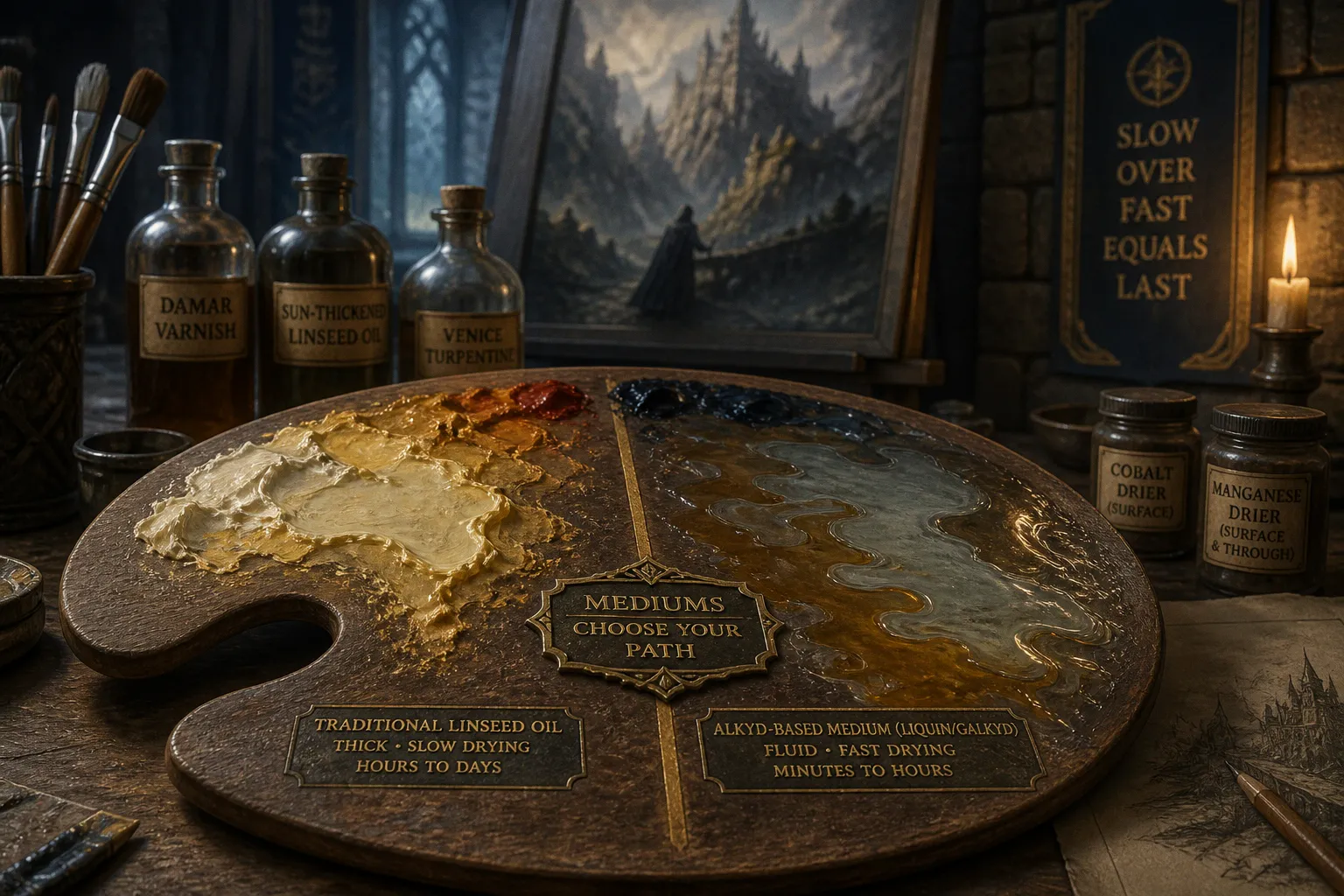 Oil painting mediums: which drying agent fits your workflow?