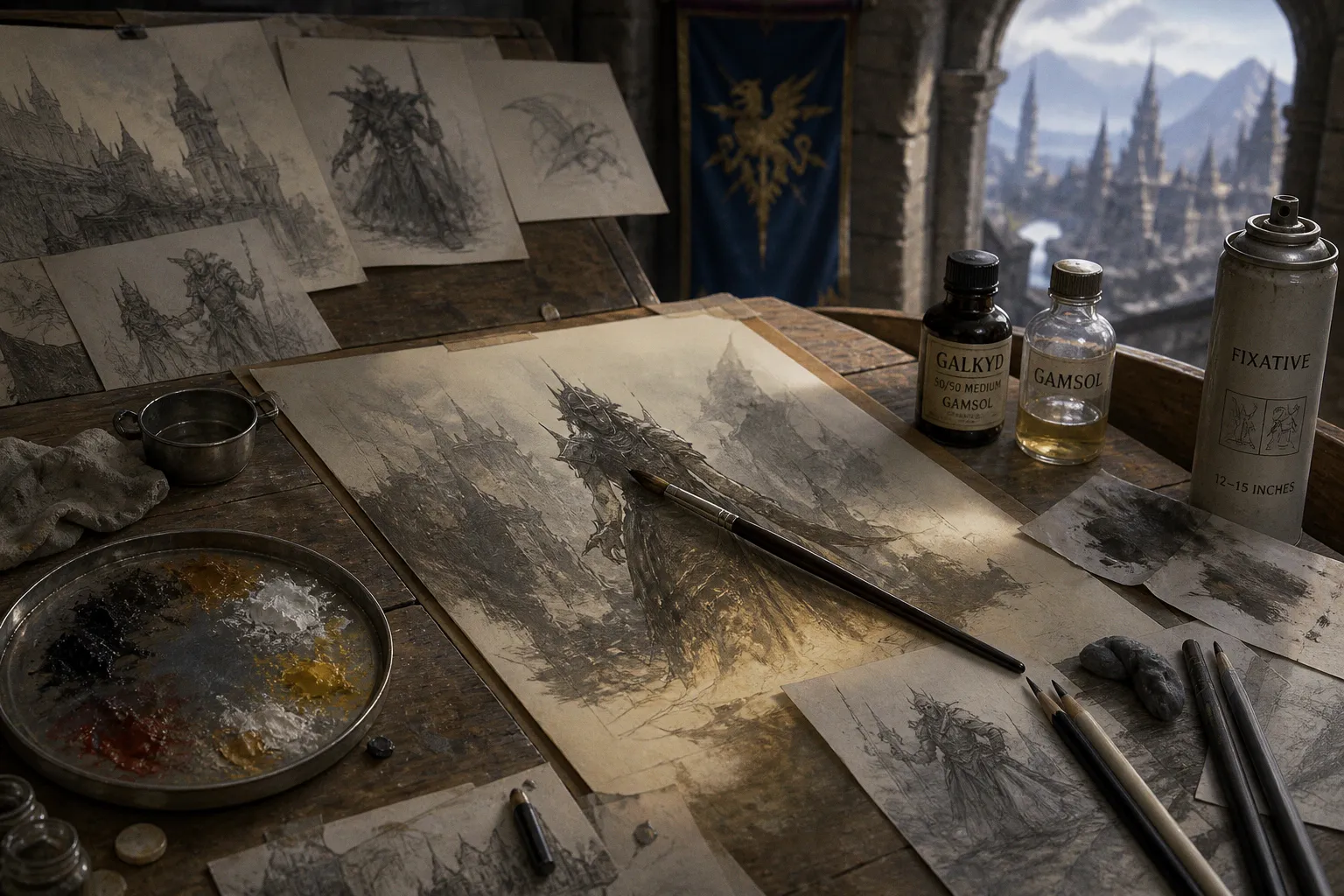 Oil wash on pencil: a workflow for fantasy illustrators