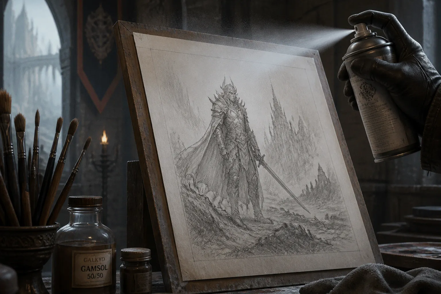 Oil wash on pencil: a workflow for fantasy illustrators