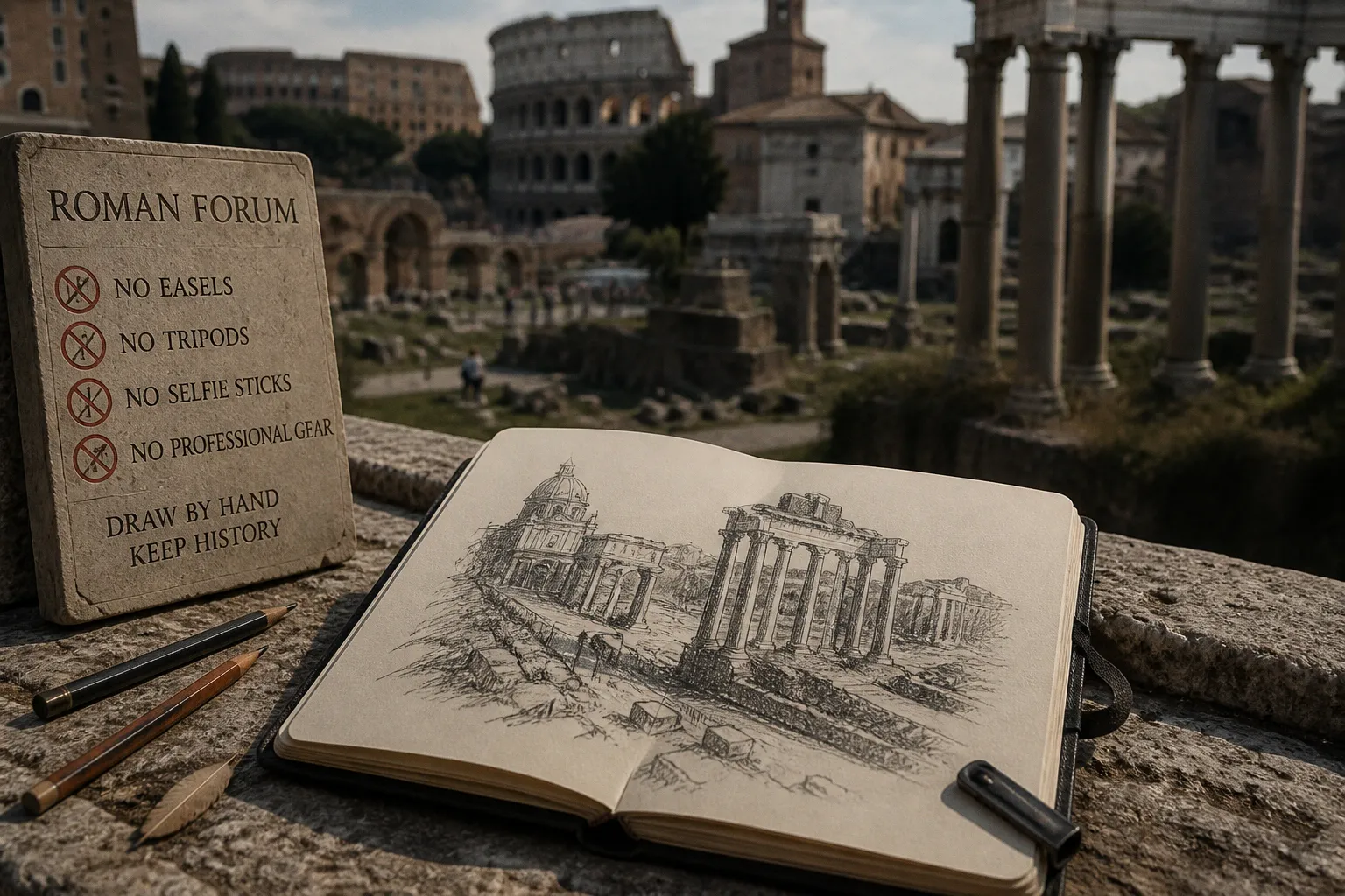 Roman Forum tickets: how to book for sketching trips