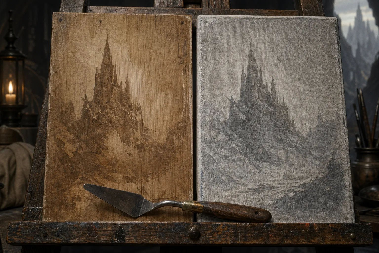 Wood panels vs stretched canvas for fantasy oils